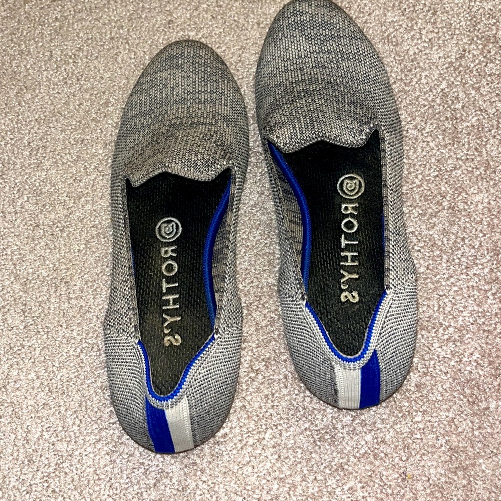 Rothy’s classic loafers in light grey.  Hardly worn because they were too small.